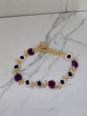Huichol Beaded Flower Bracelet